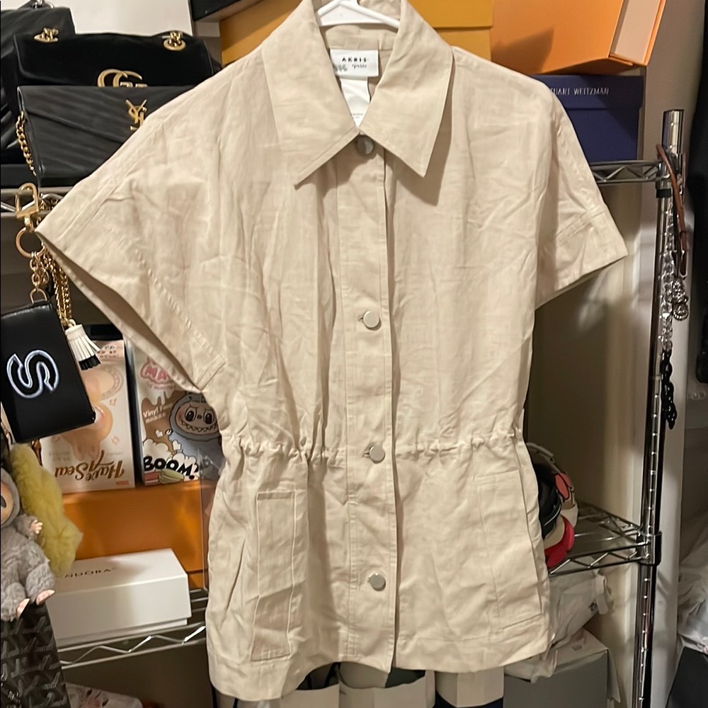 Akris Punto Beige Short-Sleeve Button Front Jacket